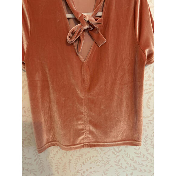 FALL CLEARANCE Madewell Velvety Peach Top with Tie-Detail - Picture 4 of 6